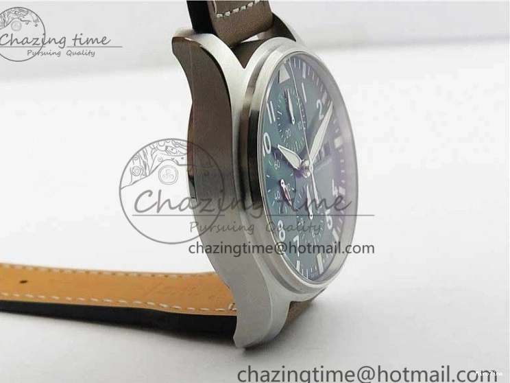 MIROTIME 0109 Pilot Chrono IW377726 ZF 1:1 Best Edition Green Dial on Brown Leather Strap A Trendsetting 7125